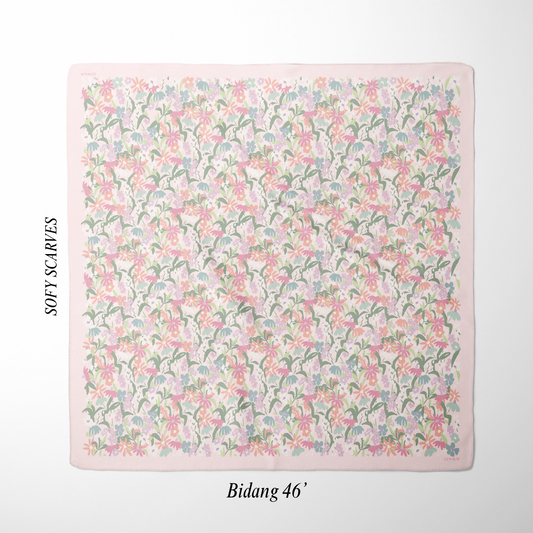 GEMALAI in Pink-a-boo Velvet LuxeCotton Voile Square Hijab Bidang 46